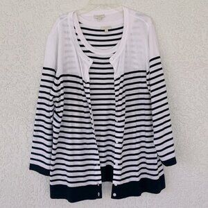 Talbots twinset button down lightweight cardigan and matching top size XL